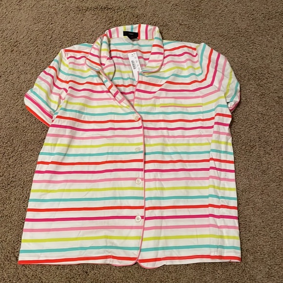NWT J.Crew super soft pajama set. Size large. Adorable stripes! - Picture 2 of 5